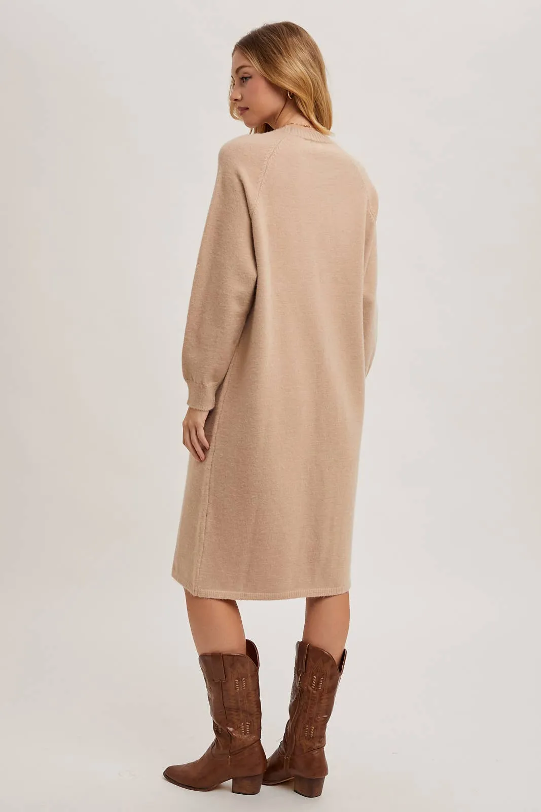 BASIC KNIT SWEATER MIDI DRESS