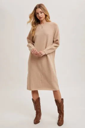 BASIC KNIT SWEATER MIDI DRESS