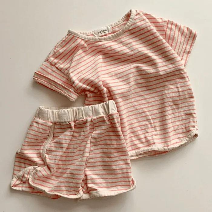 Basic Striped Top with Shorts