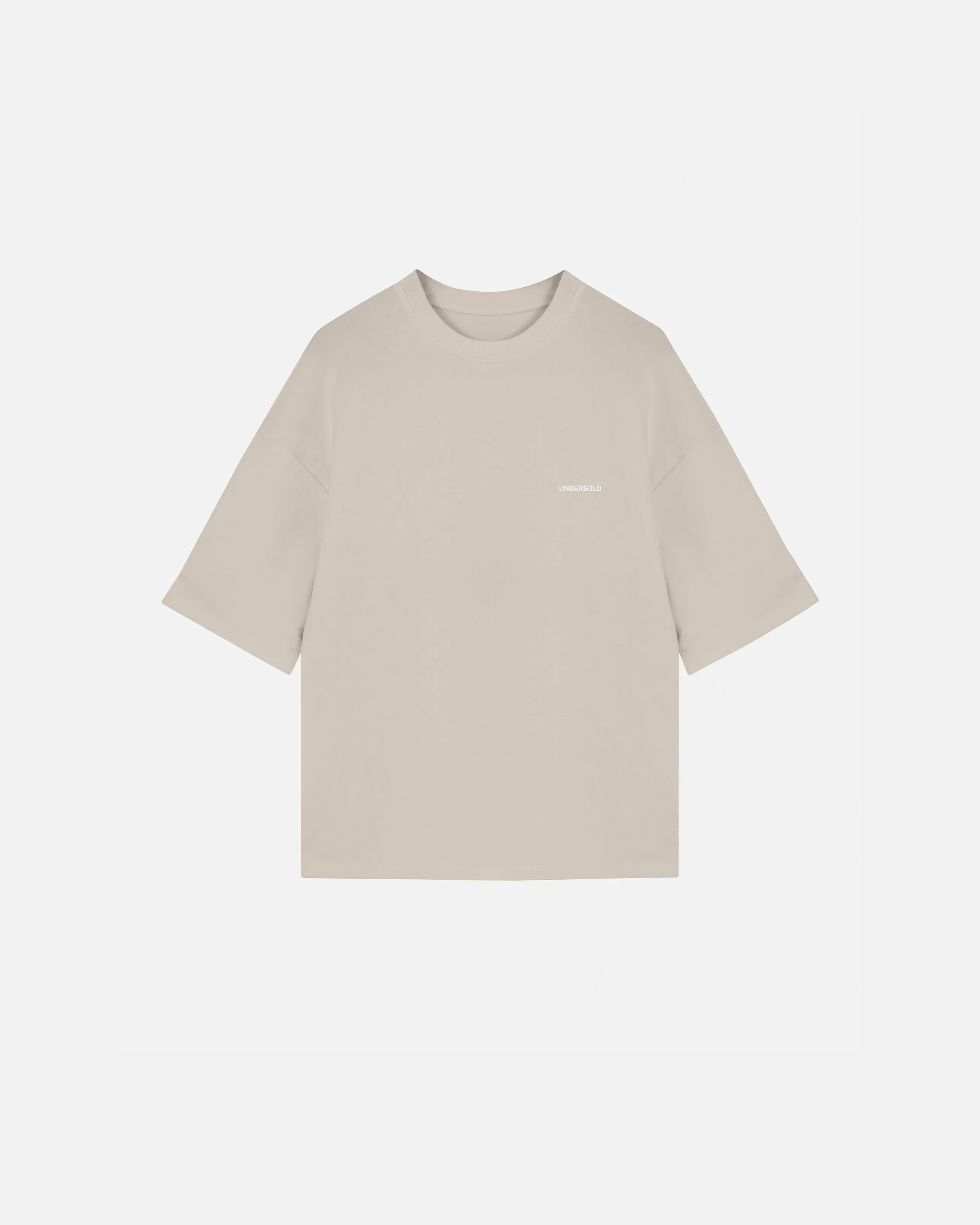 Basics Logo Ribbed Boxy Tshirt Cream