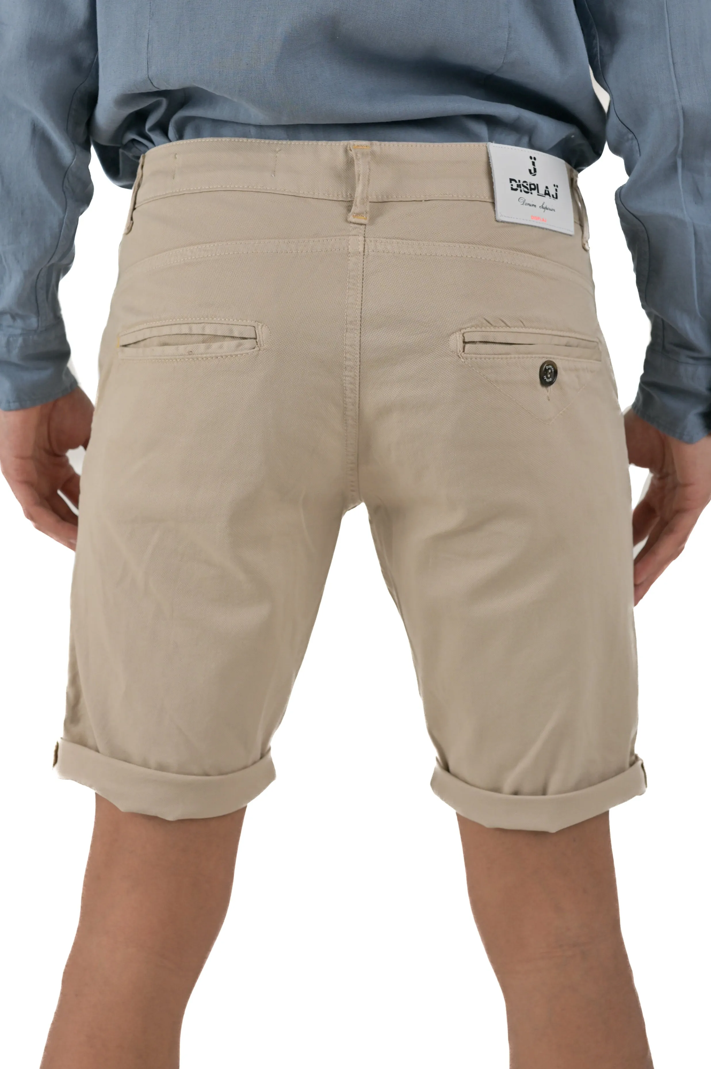 Bermuda in cotone slim Cristian Maldive Beige SS24