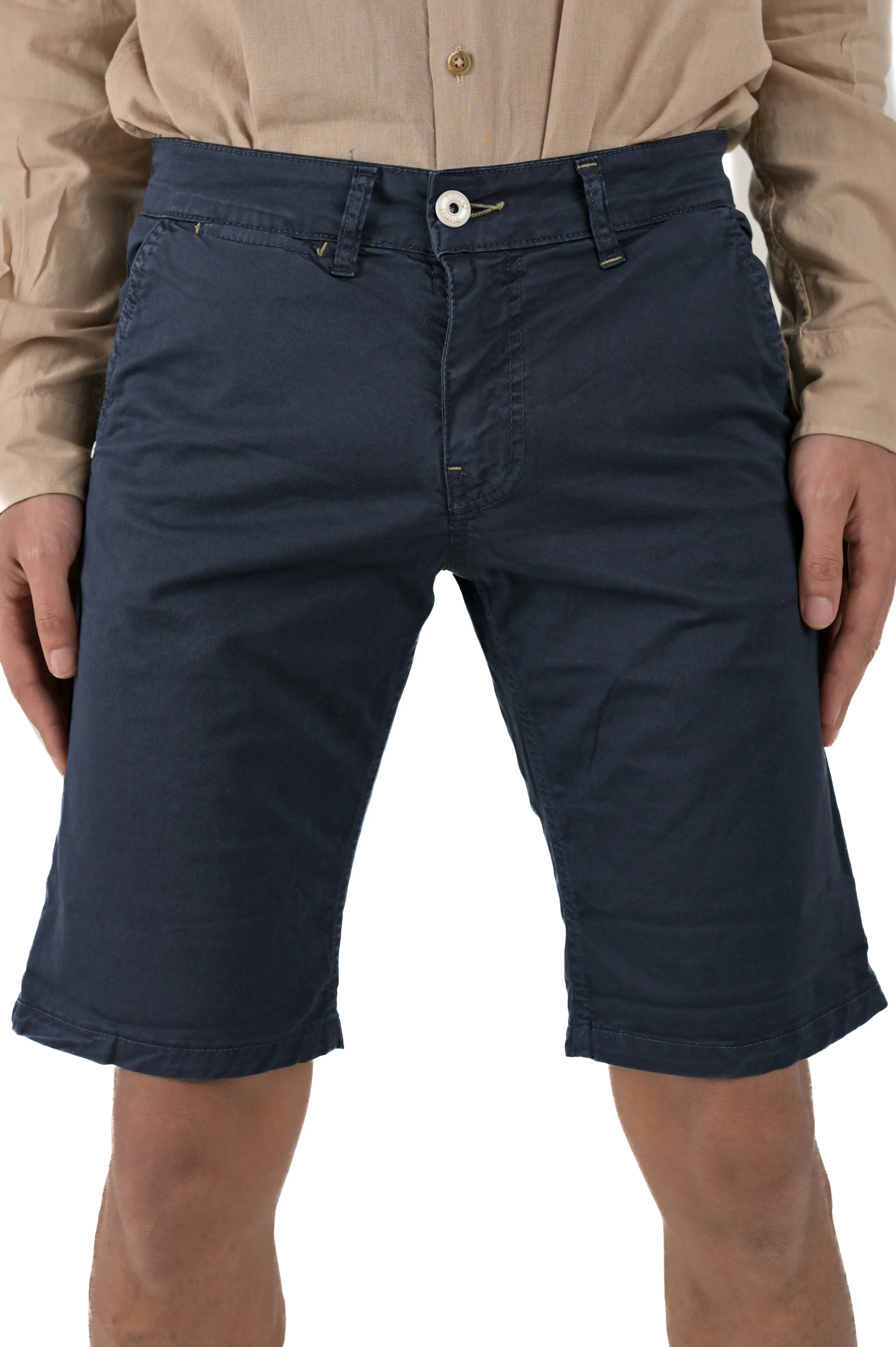 Bermuda in cotone slim Cristian Raso Blu SS24