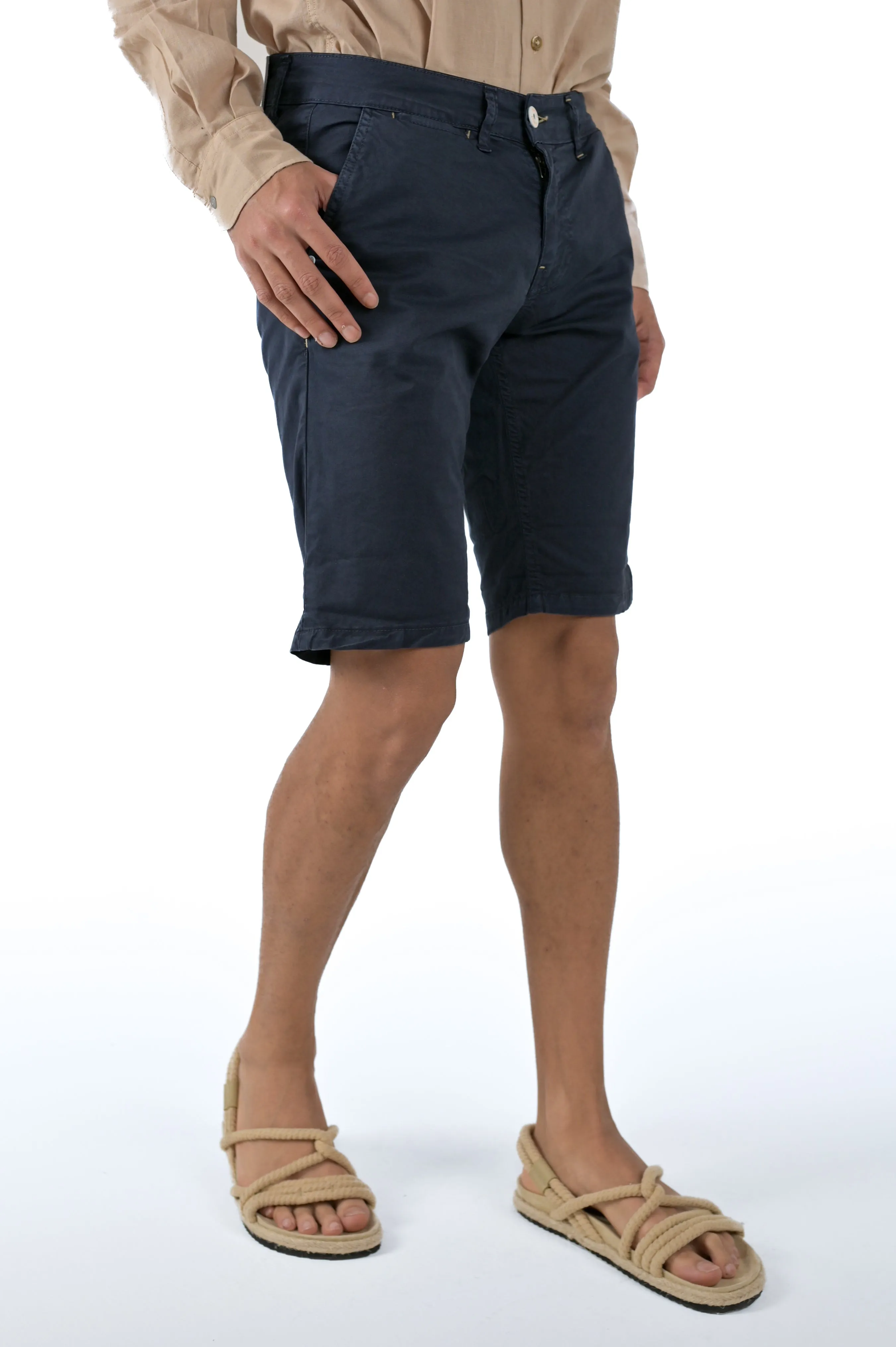 Bermuda in cotone slim Cristian Raso Blu SS24