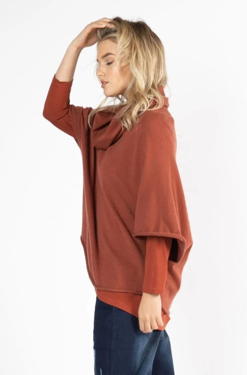 Betty Basics Luella Roll Neck Sweater in Terracotta