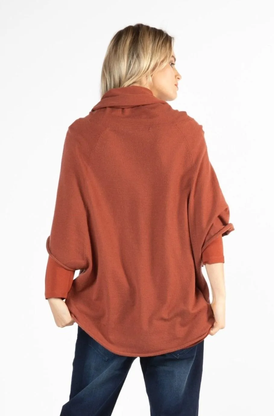 Betty Basics Luella Roll Neck Sweater in Terracotta