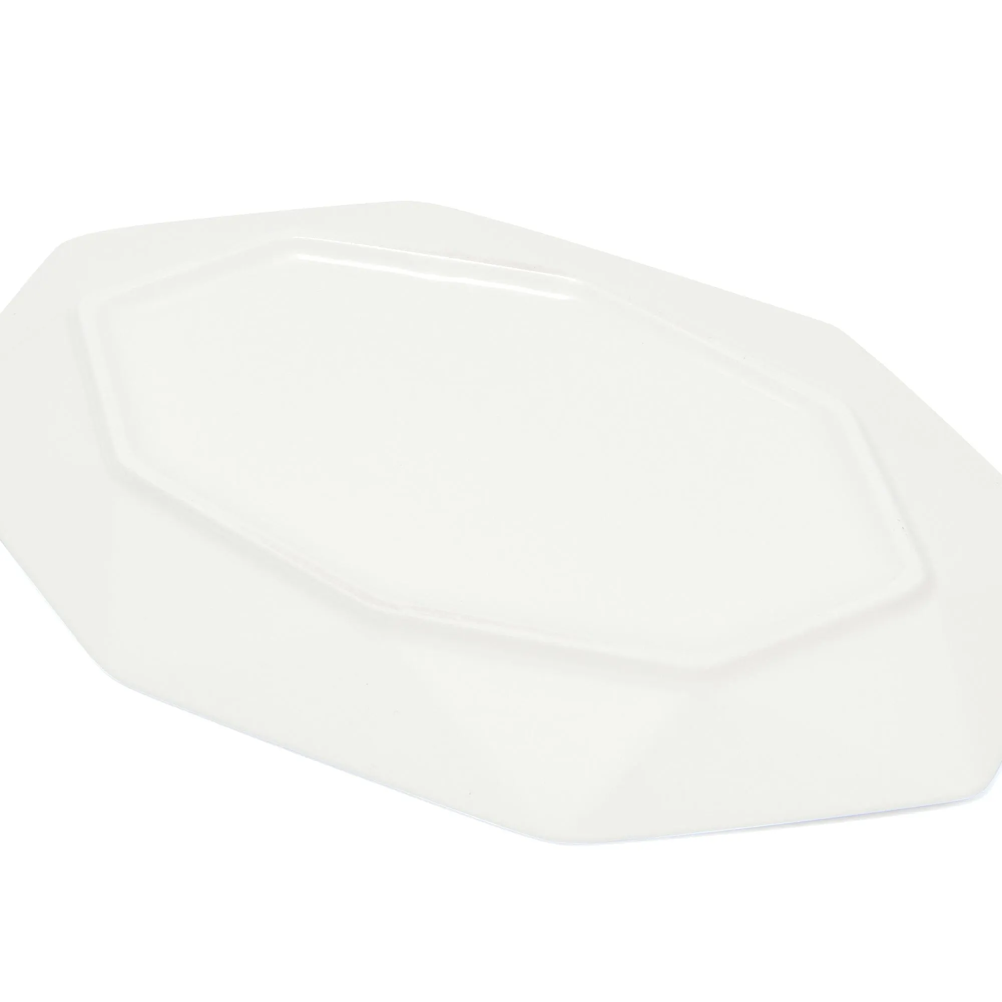 Blanche Oval Plate Octagon  White