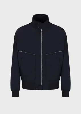 Blouson con zip in nylon tecnico bi-stretch water repellent