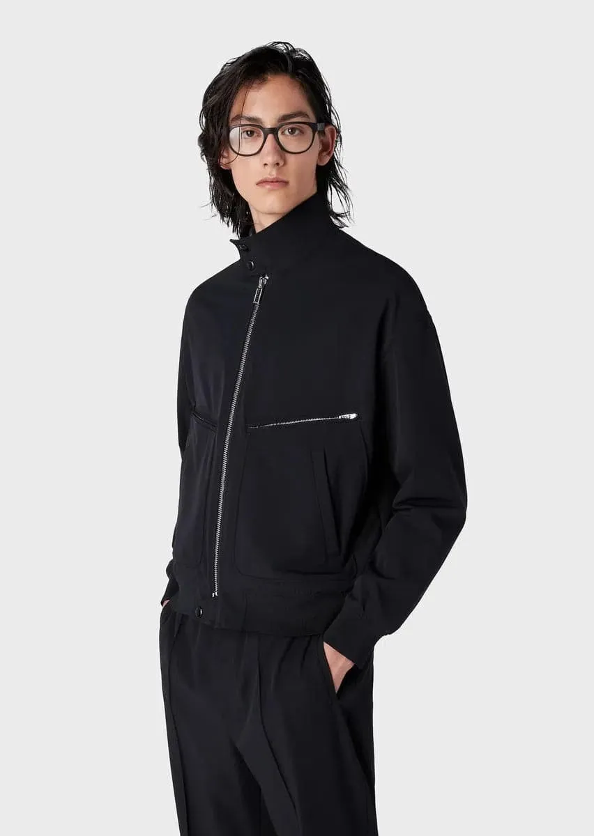 Blouson con zip in nylon tecnico bi-stretch water repellent