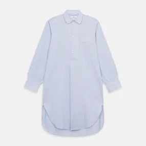 Blue and Pink Stripe Poplin Cotton Nightshirt