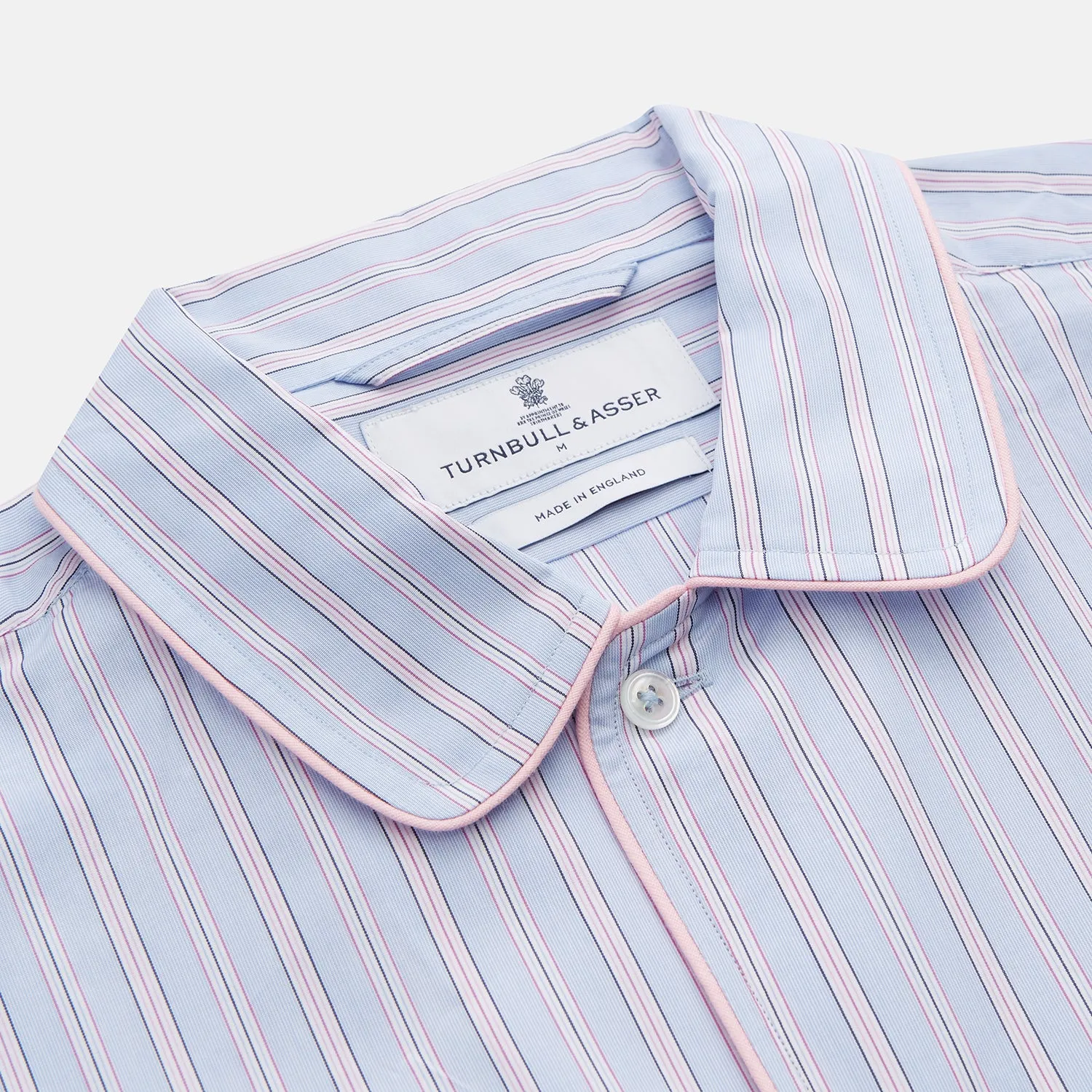 Blue and Pink Stripe Poplin Cotton Nightshirt