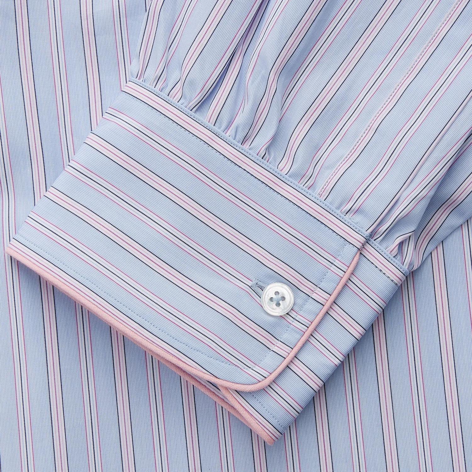 Blue and Pink Stripe Poplin Cotton Nightshirt