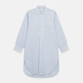 Blue and Yellow Stripe Poplin Cotton Nightshirt