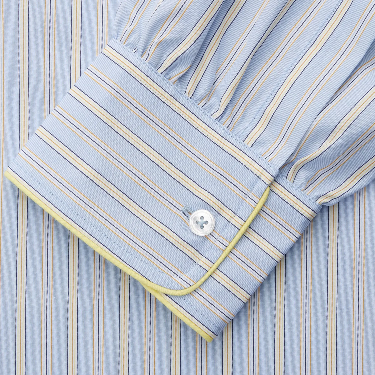 Blue and Yellow Stripe Poplin Cotton Nightshirt