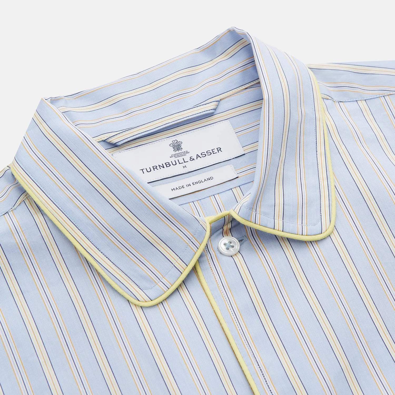 Blue and Yellow Stripe Poplin Cotton Nightshirt