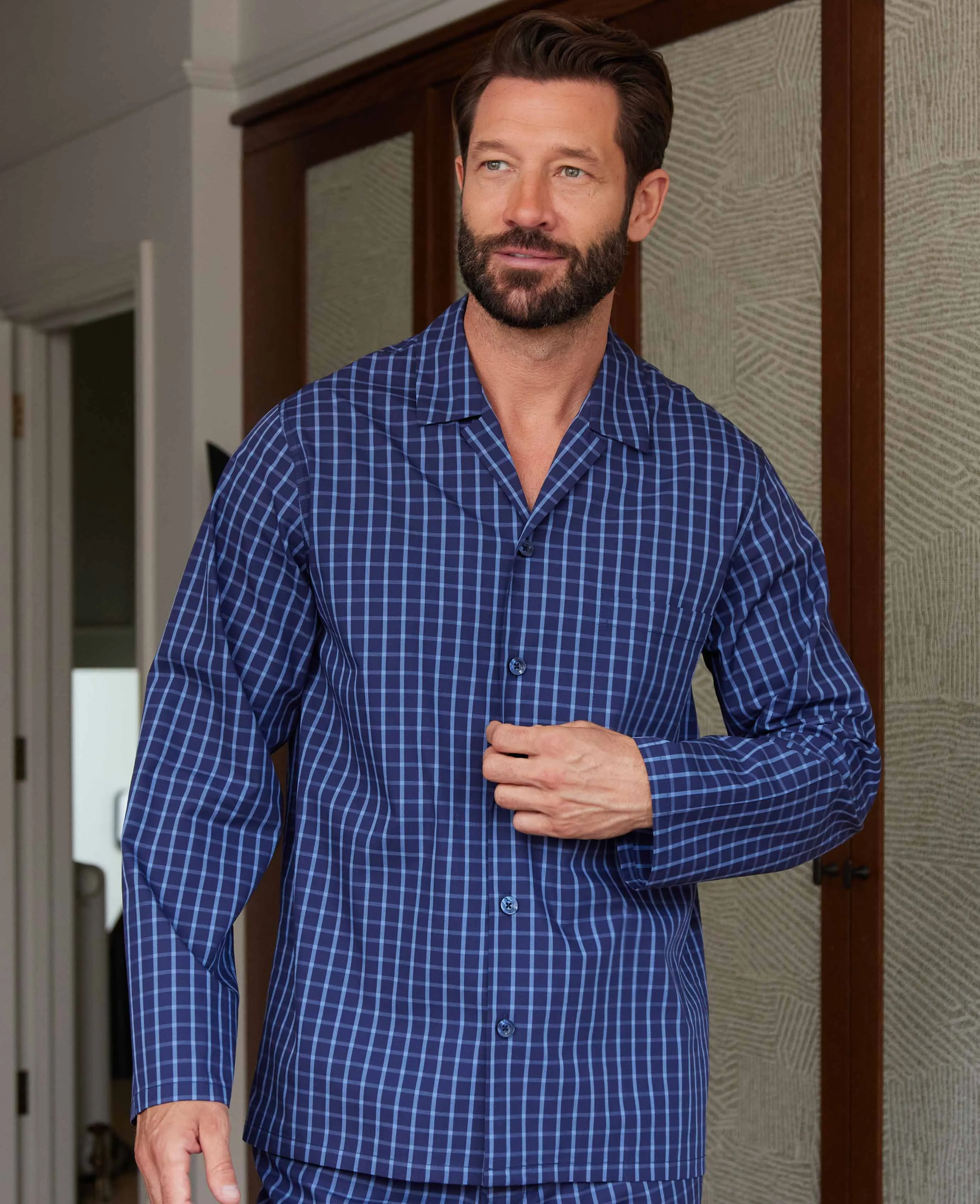 Blue Check Cotton Pyjamas