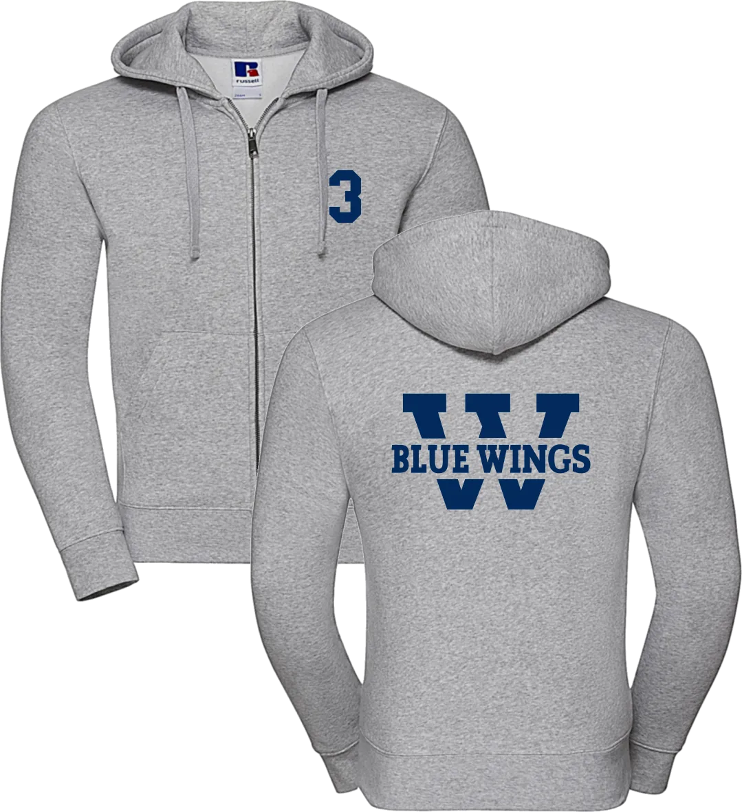 BlueWings - Zipped Hood - #01 (individualisierbar) - Customized