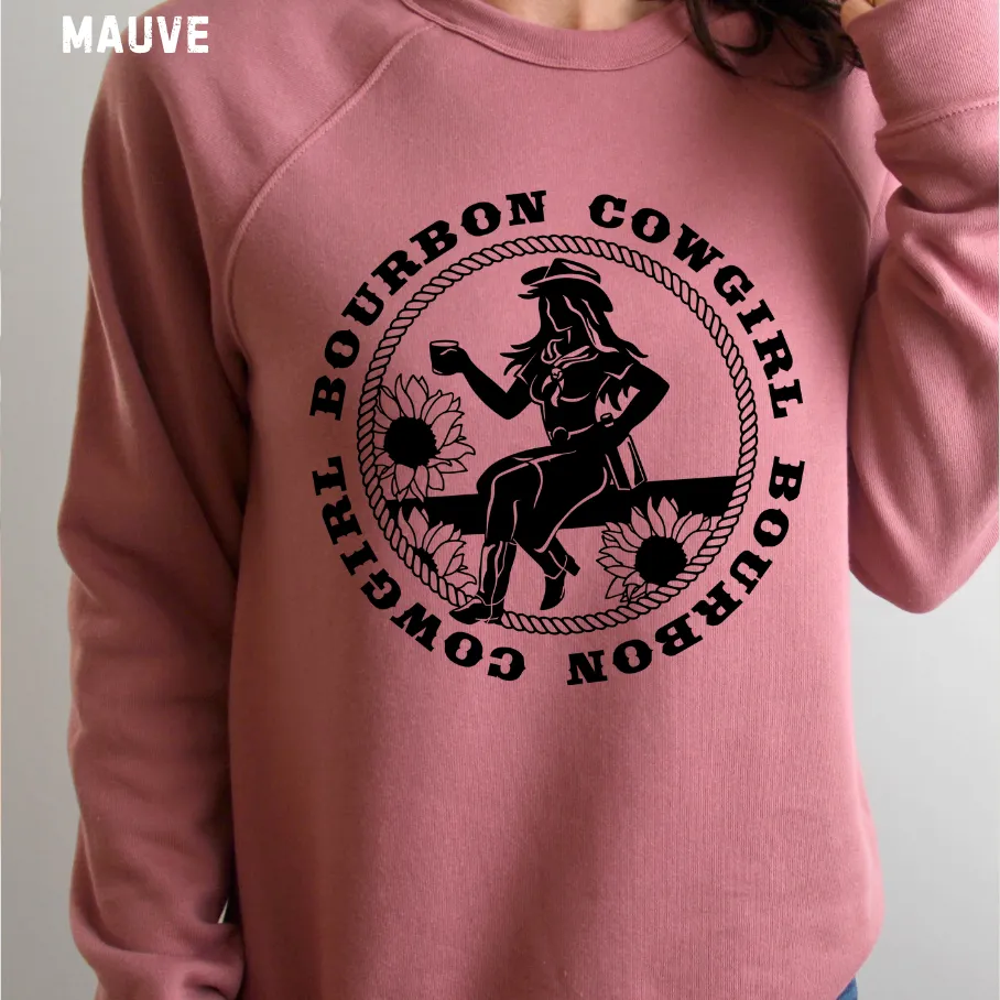 Bourbon Cowgirl Graphic Sweatshirt Mauve