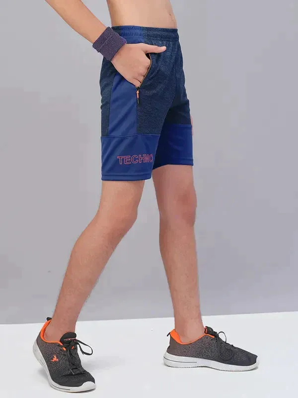 Boys Melange Slim Fit Shorts with TECHNO GUARD