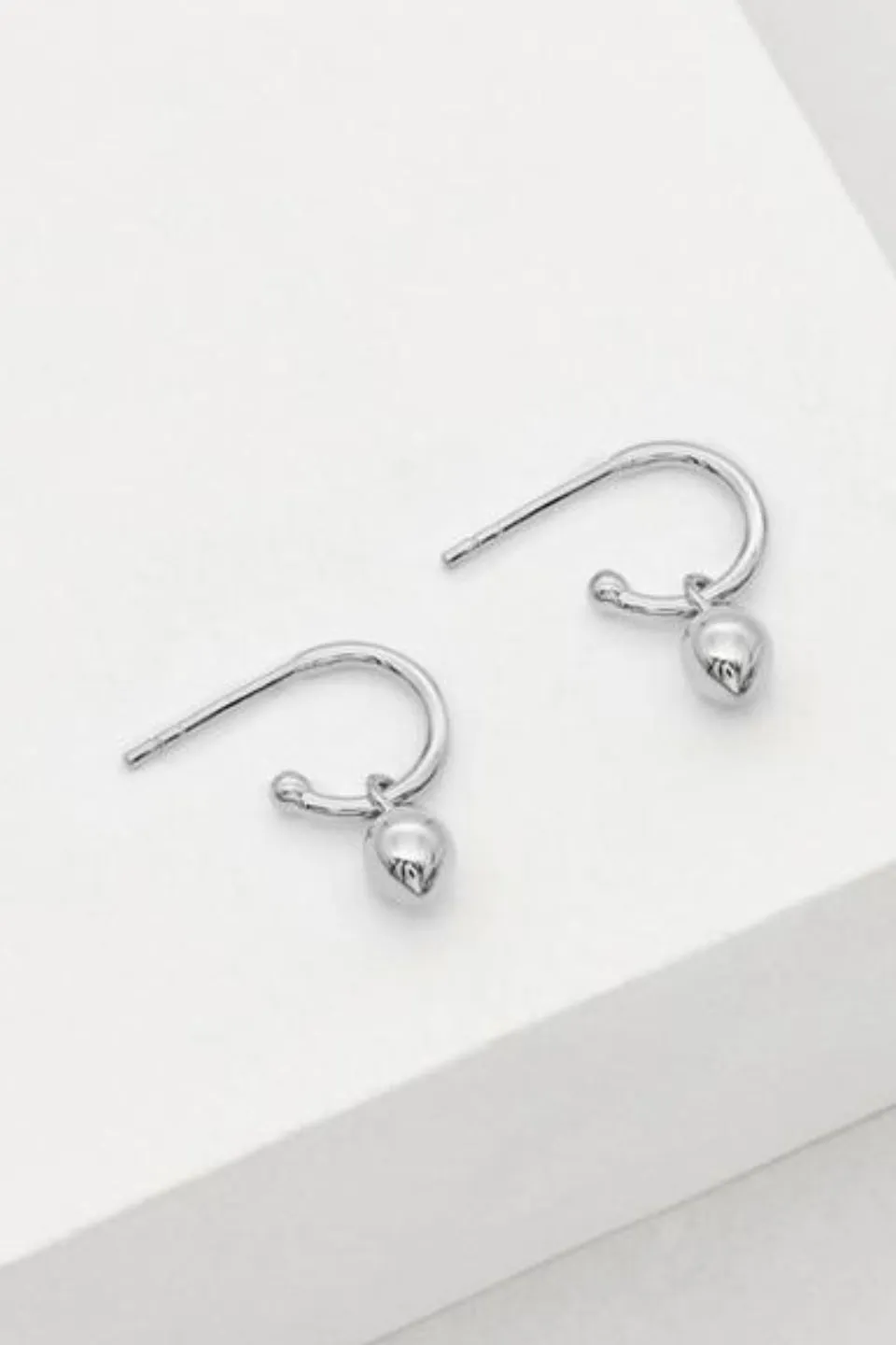 Bud Base Hoop Earrings Sterling Silver