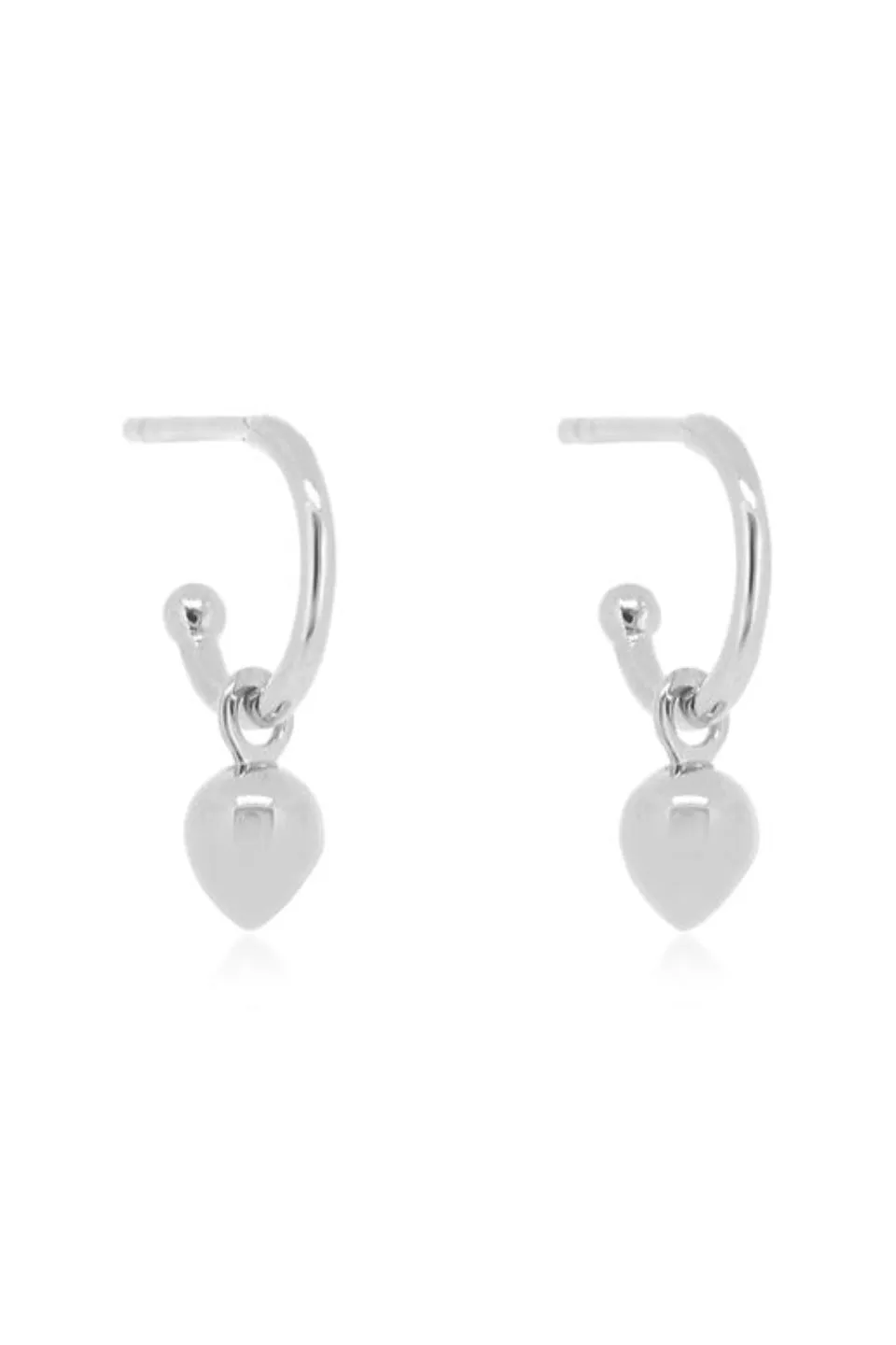 Bud Base Hoop Earrings Sterling Silver