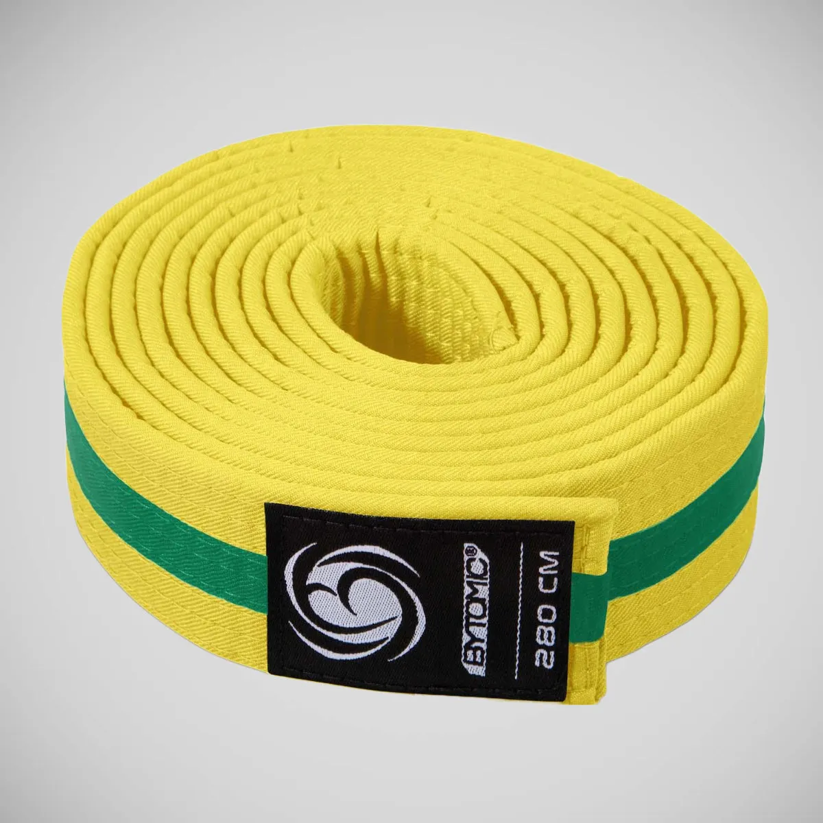 Bytomic Striped Polycotton Martial Arts Belt Pack of 10 Yellow/Green