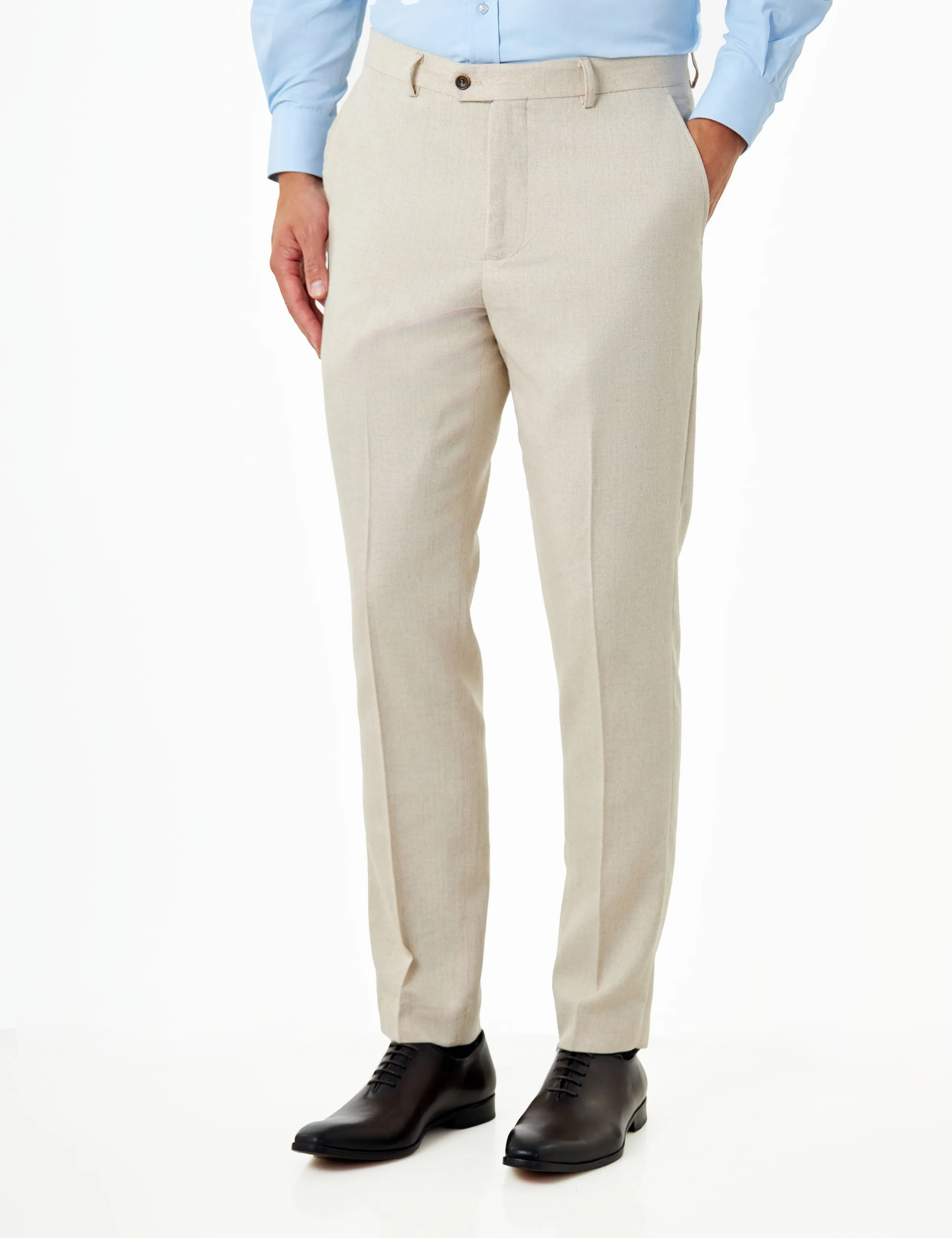 CALIX – Cream Herringbone Double Breasted Tailored Suit