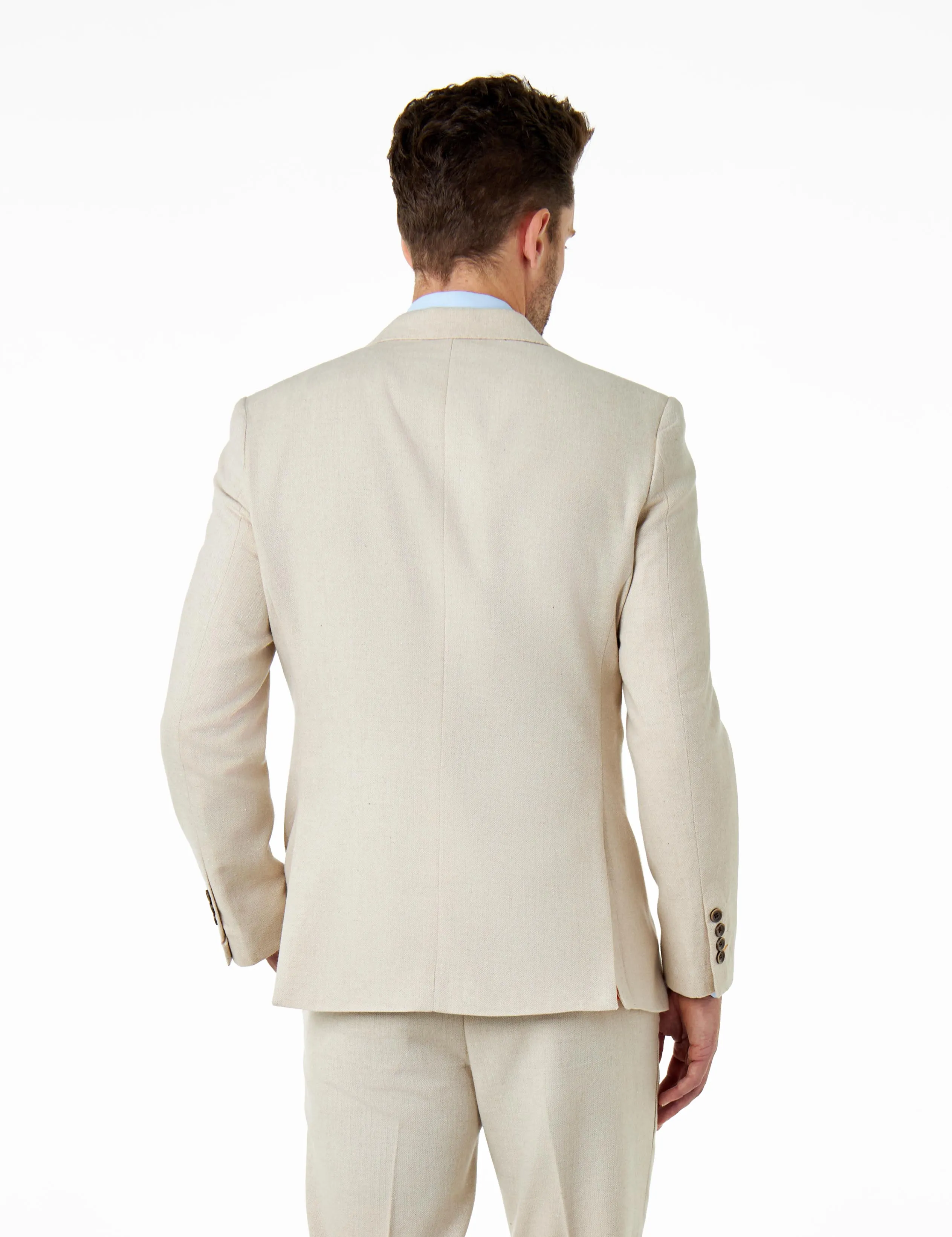 CALIX – Cream Herringbone Double Breasted Tailored Suit