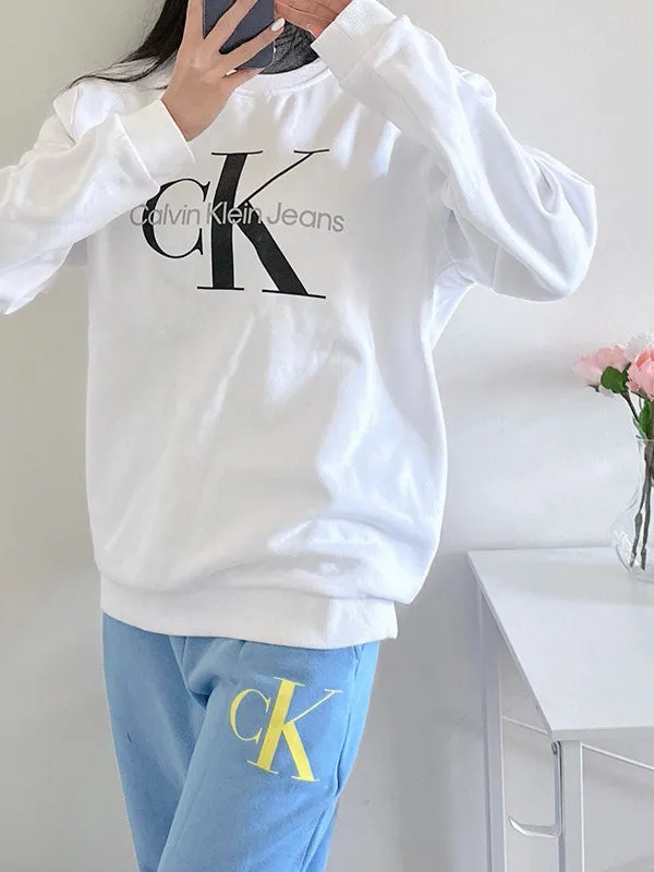 Calvin Klein Men's Monogram Crewneck Sweatshirt Brilliant White 40GC200 103