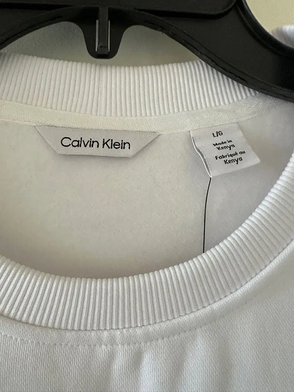 Calvin Klein Men's Monogram Crewneck Sweatshirt Brilliant White 40GC200 103