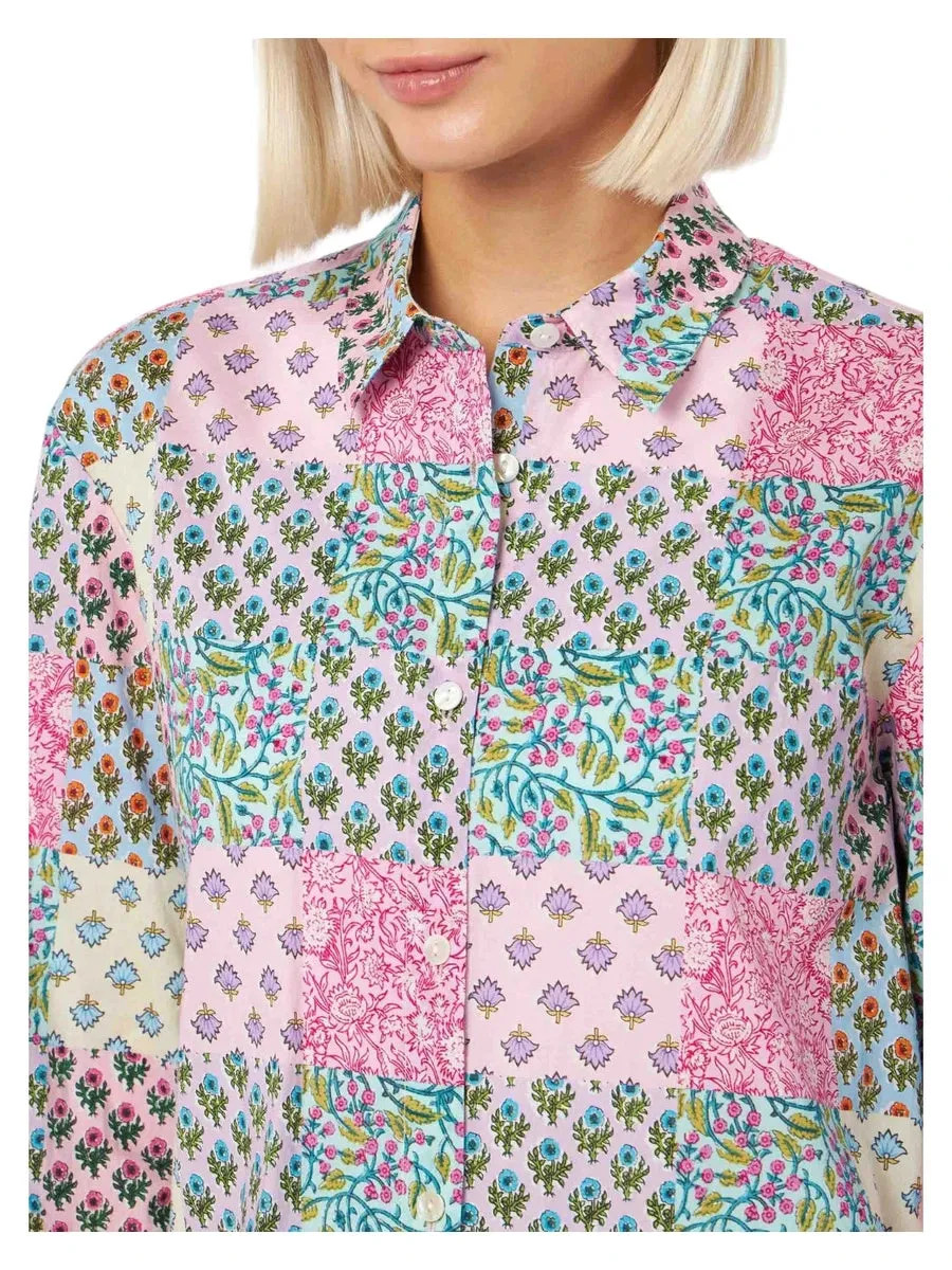 Camicia  over Brigitte in cotone con stampa fiori