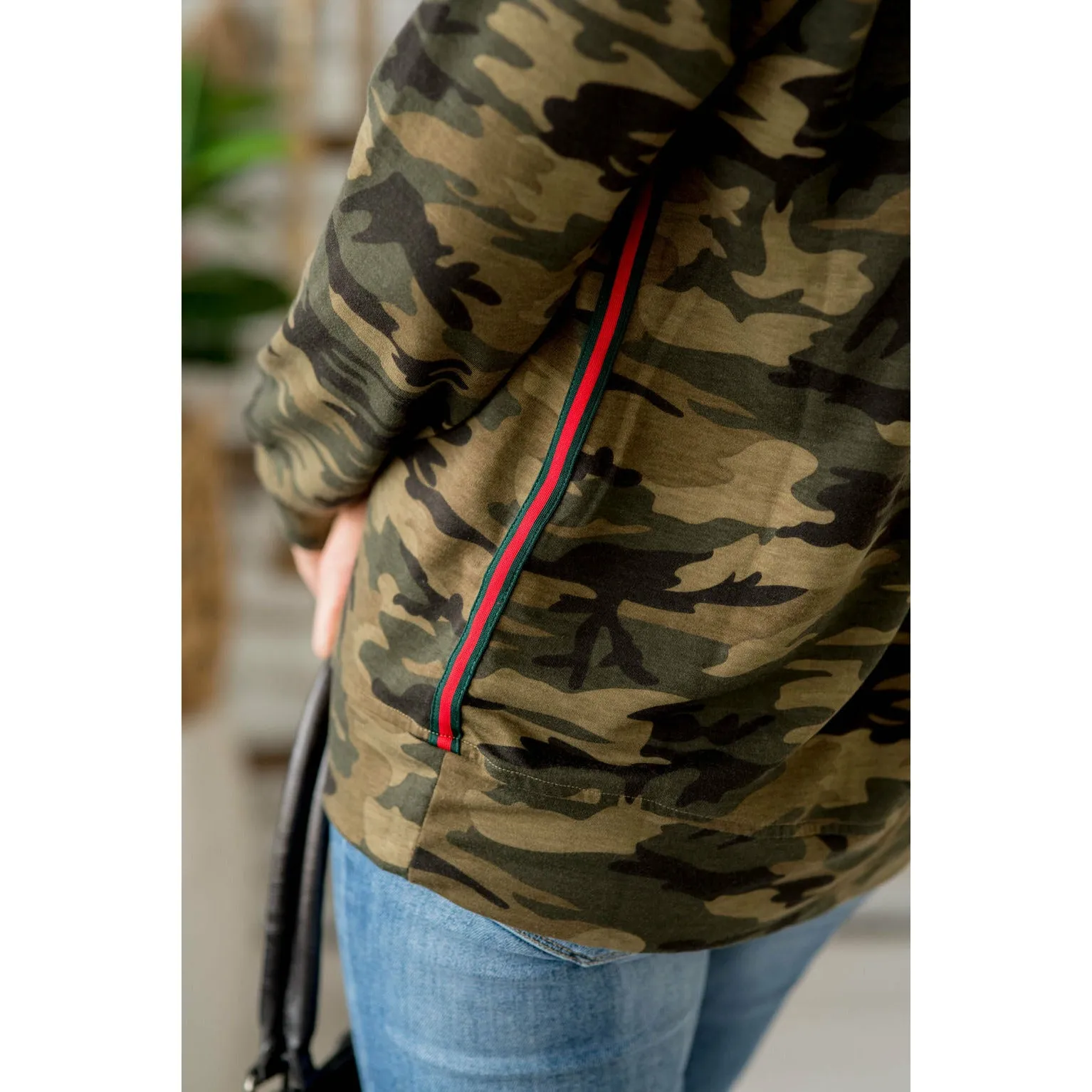 Camo With Colored Stripe Sweatshirt