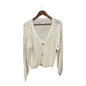 Cardigan By Pink Rose In Ivory, Size: L