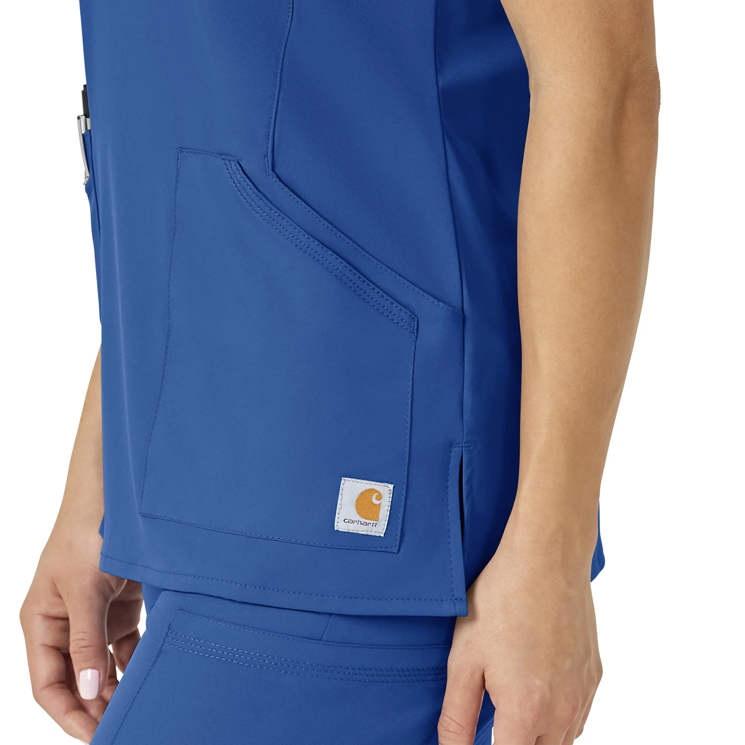 Carhartt Force Liberty Women's Multi-Pocket V-Neck Scrub Top - Royal