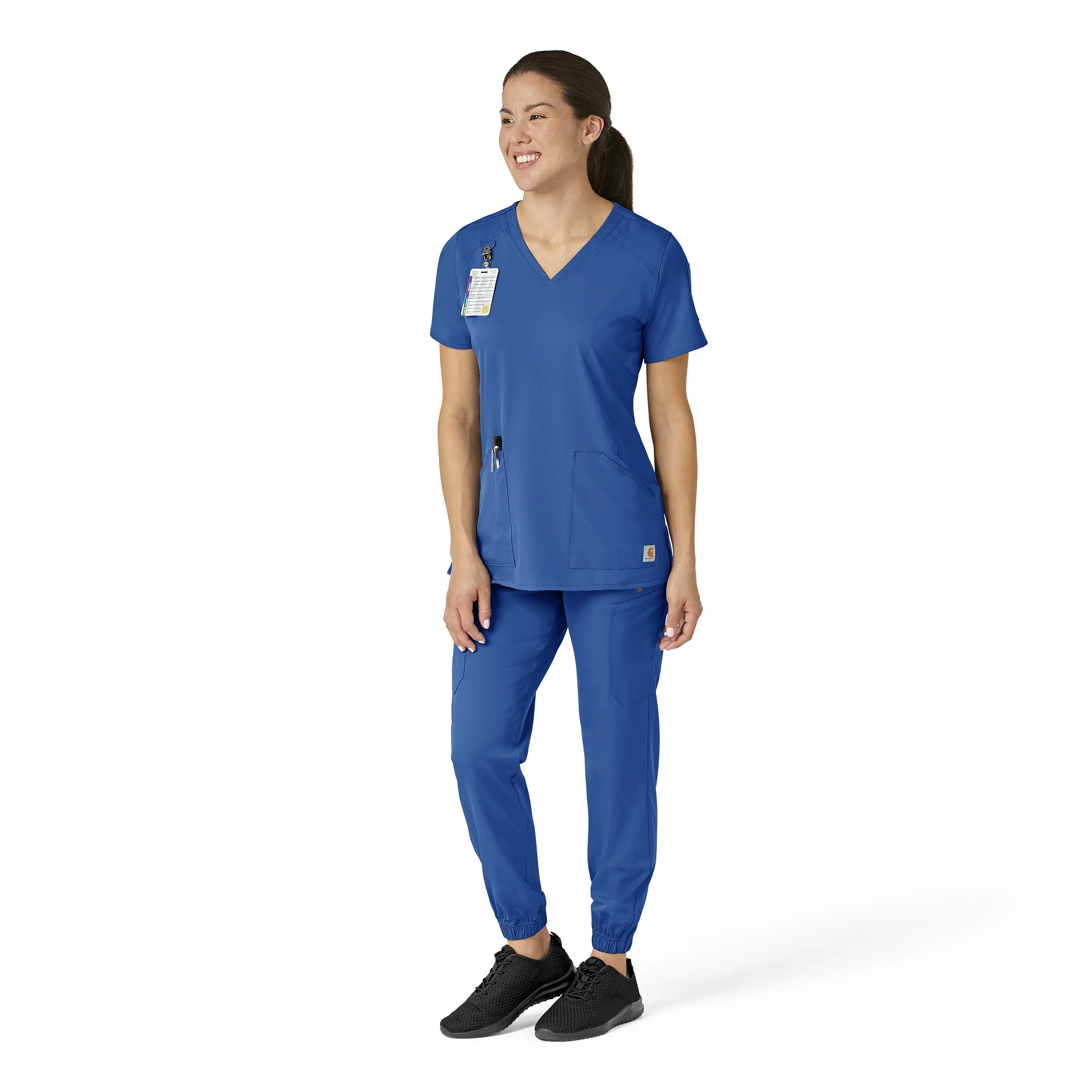 Carhartt Force Liberty Women's Multi-Pocket V-Neck Scrub Top - Royal