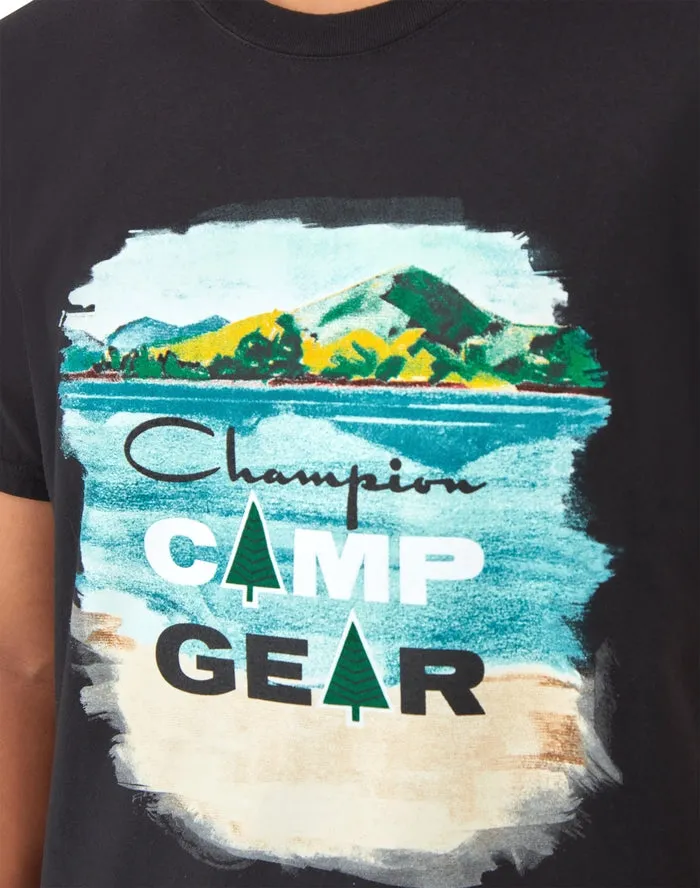 Champion Classic Graphic T-Shirt, Vintage Wash, Camp Gear Comfort Wash Black T98658 586S0B ALVT