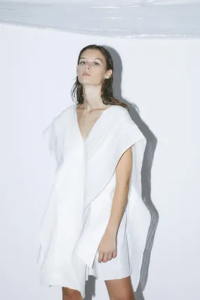 CHAVELA white - linen pleated dress