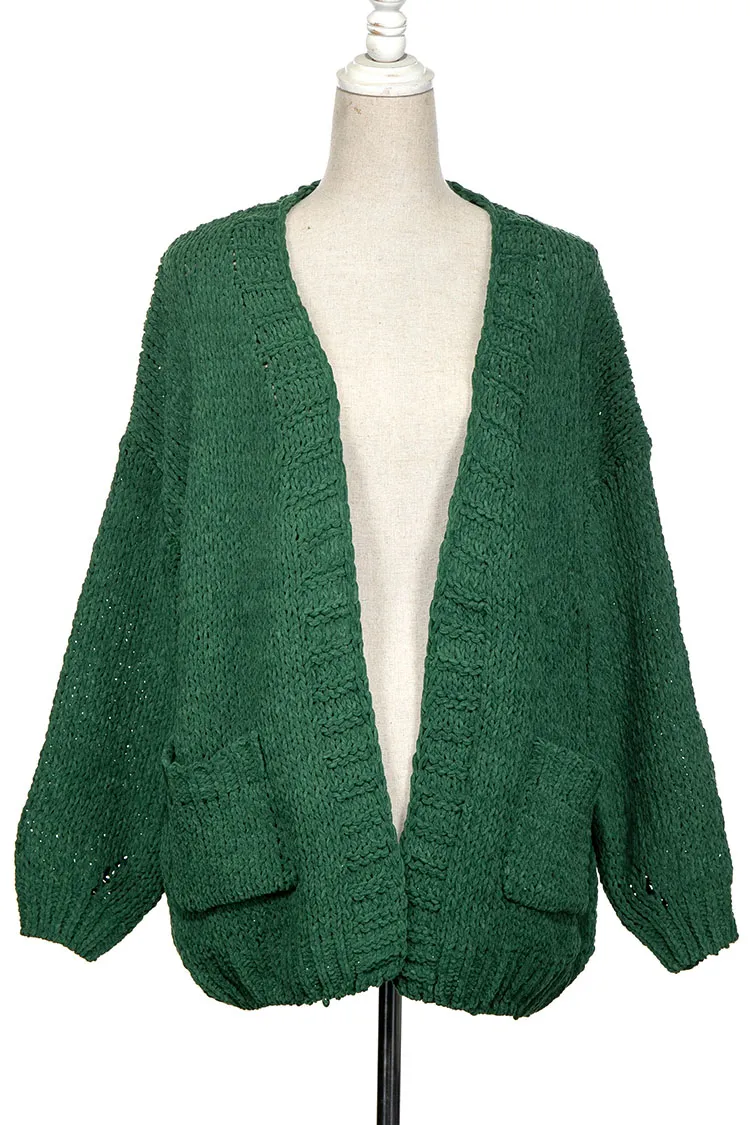 CHENILLE CABLE KNIT CHUNKY CARDIGAN 1 PACK