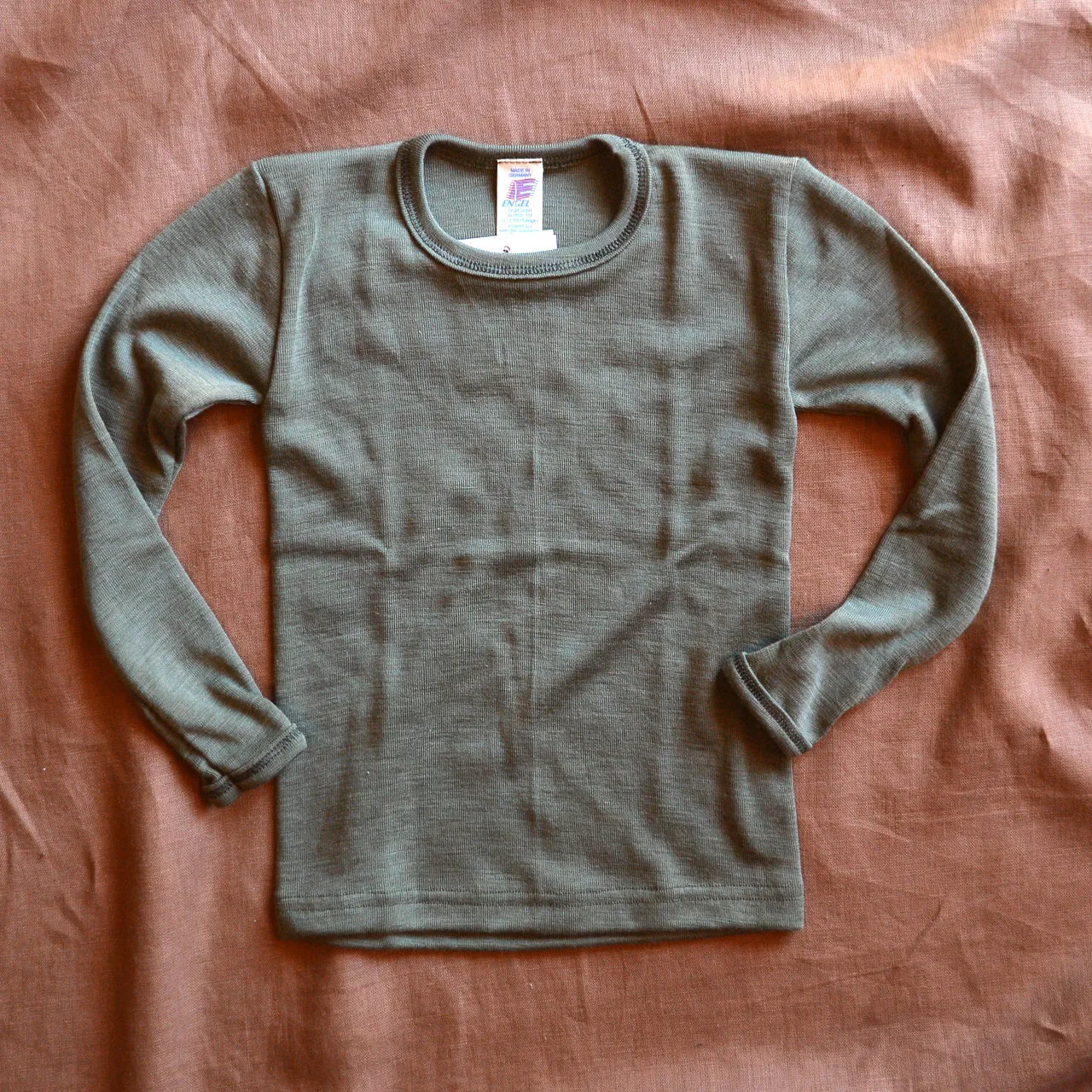 Child's Long Sleeve Top in Organic Wool/Silk (1-14y)