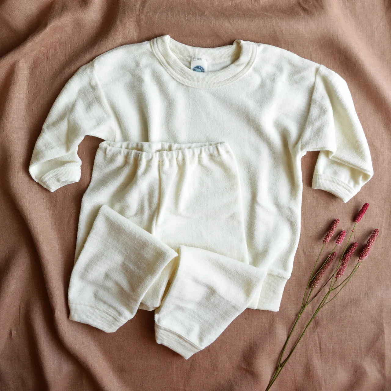 Child's PJ SET - 100% Organic Merino Terry - Natural (1-12y)