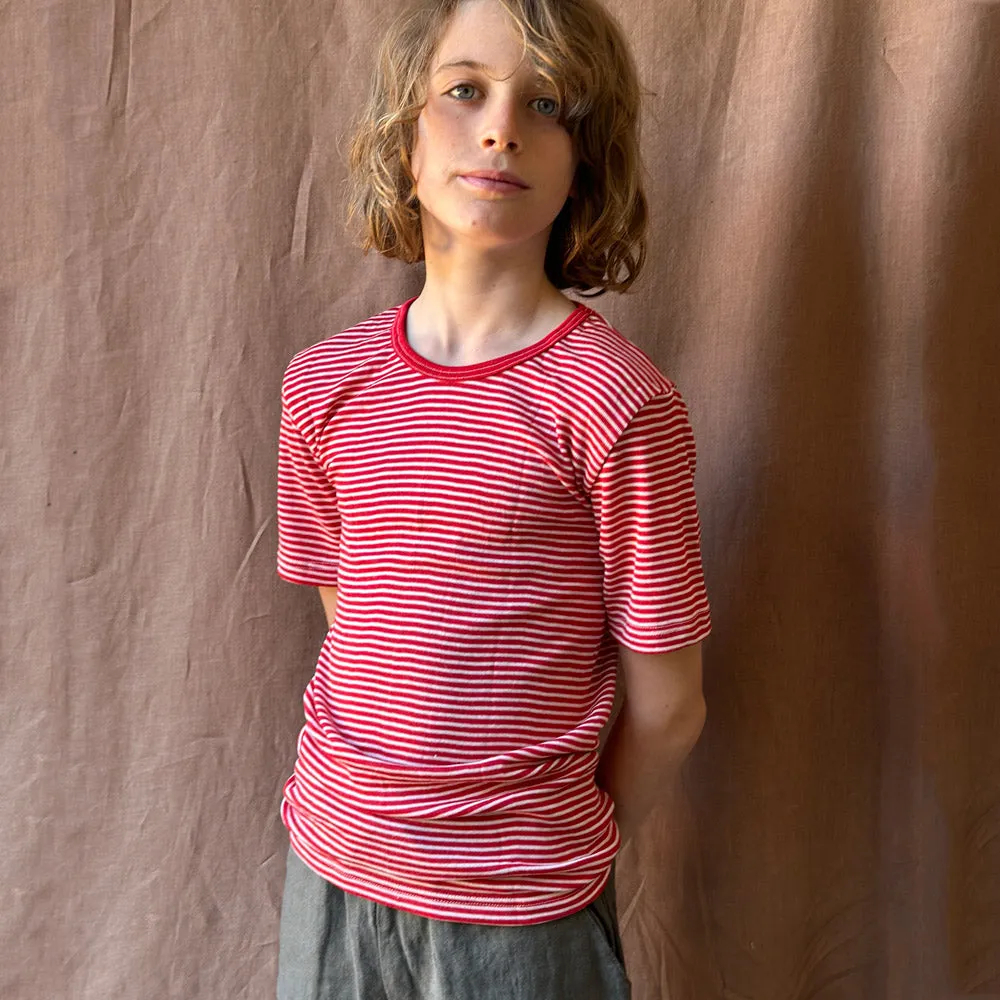 Child's T-Shirt - Organic Merino/Silk - Stripes (1-12y)