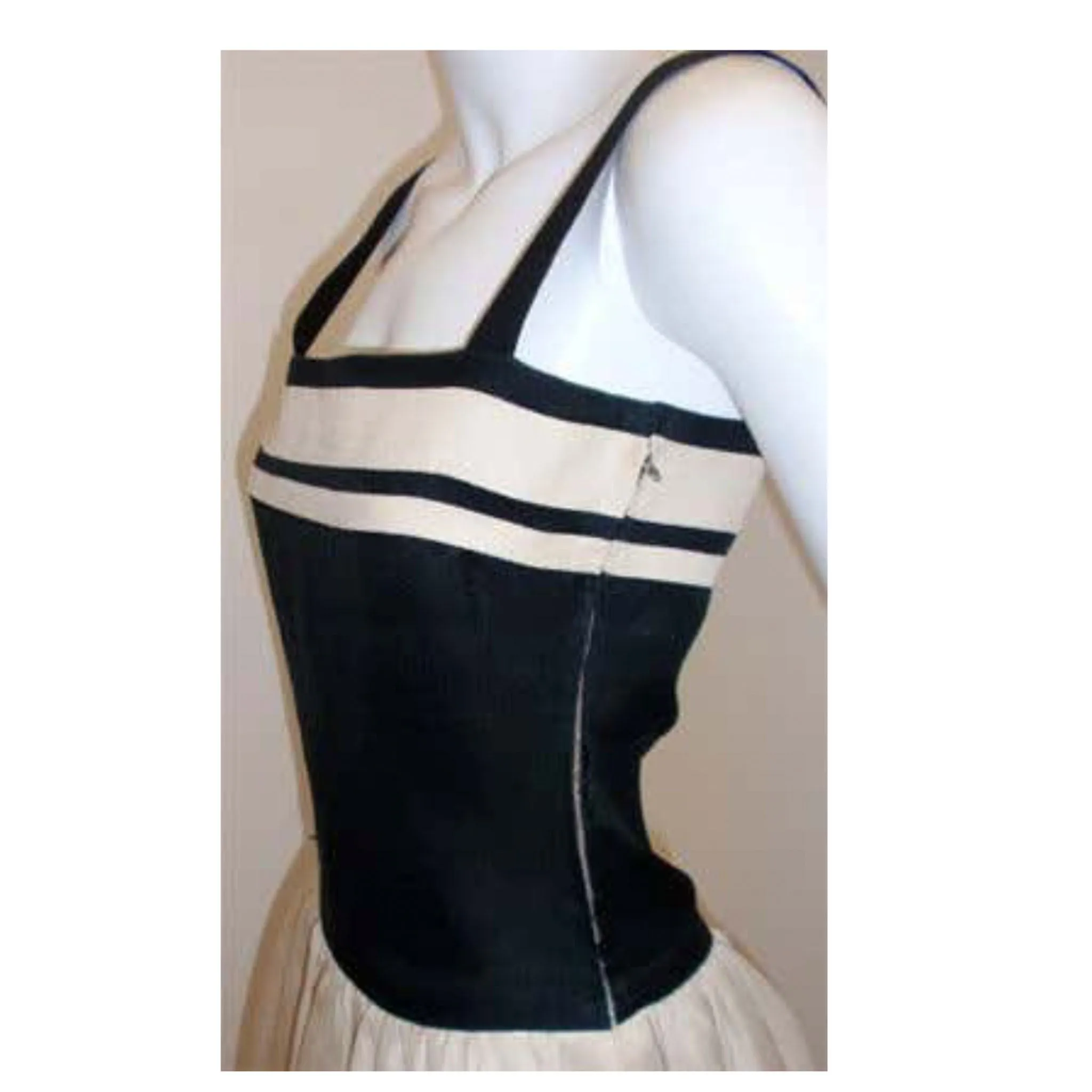 CHRISTIAN DIOR 1980s Haute Couture Black and White Dress