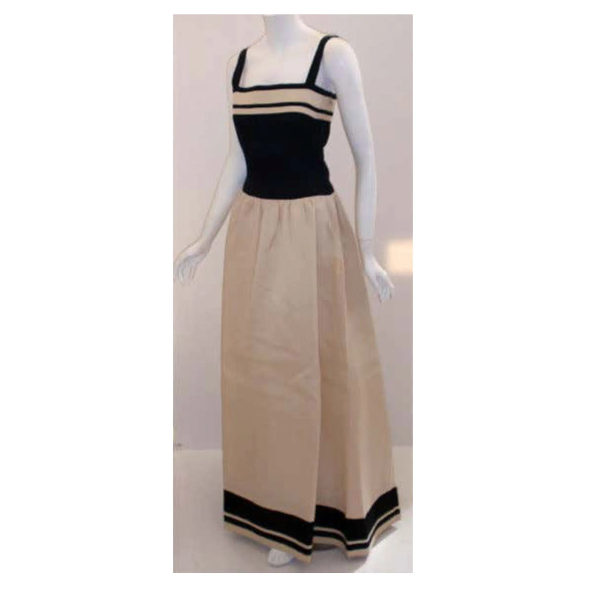 CHRISTIAN DIOR 1980s Haute Couture Black and White Dress