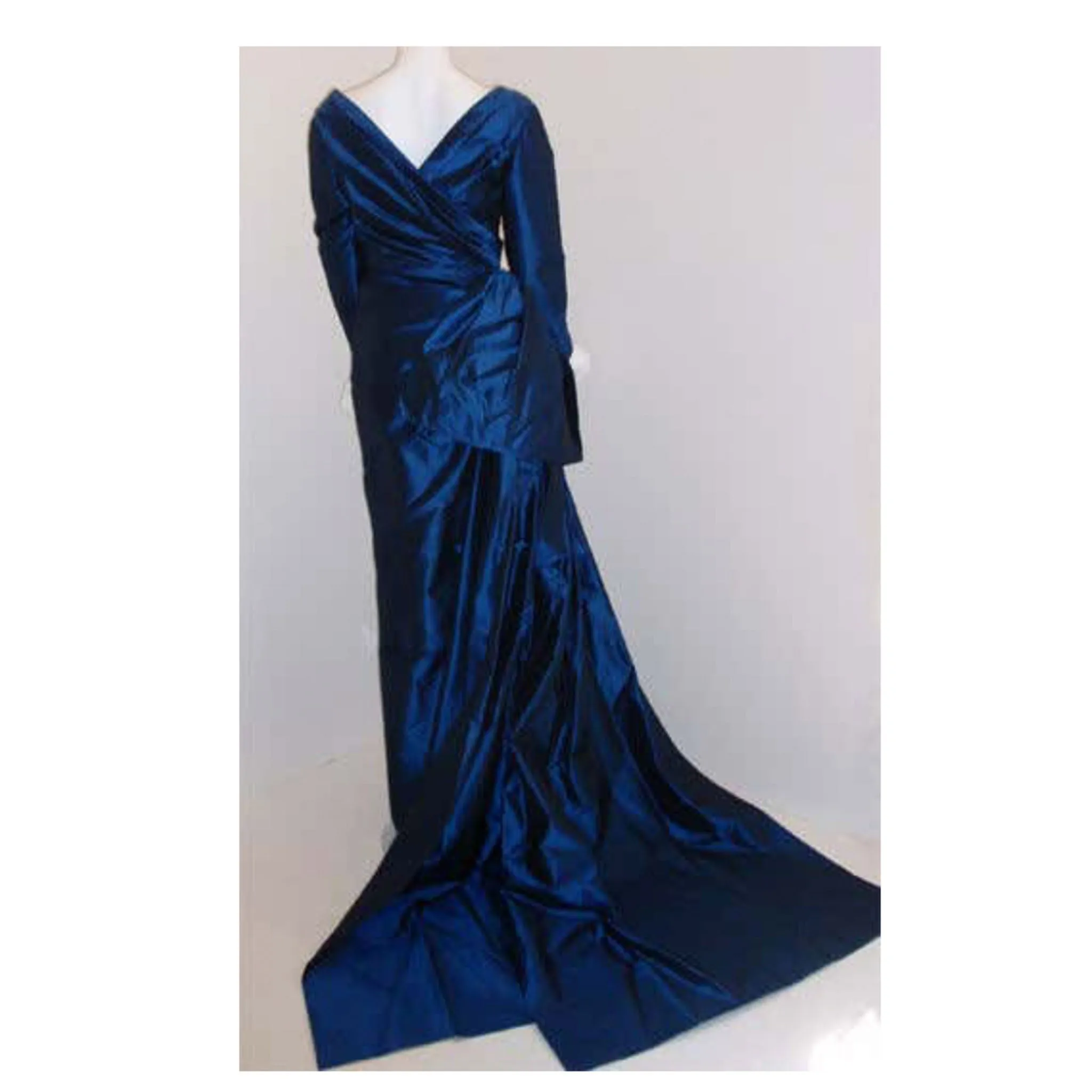 CHRISTIAN DIOR 1988 Long Blue Gown