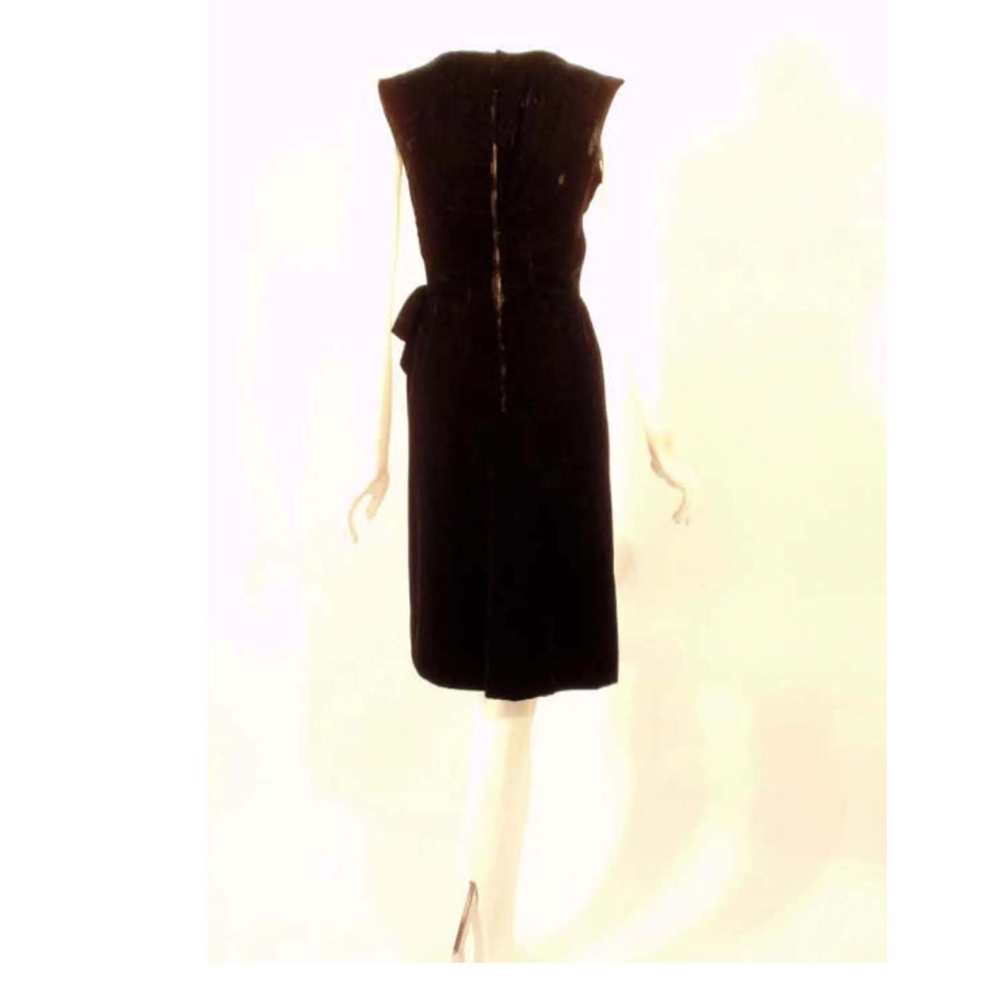 CHRISTIAN DIOR Haute Couture Black Velvet Cocktail Dress