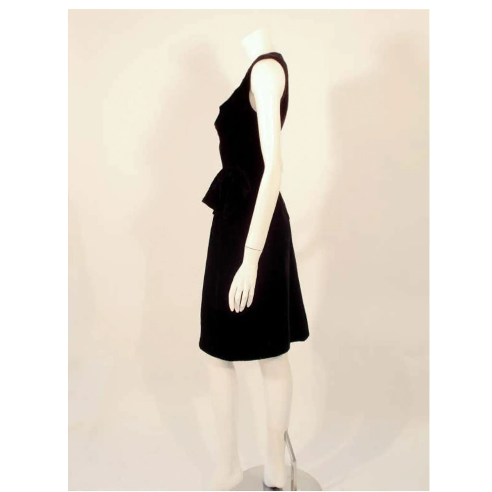 CHRISTIAN DIOR Haute Couture Black Velvet Cocktail Dress