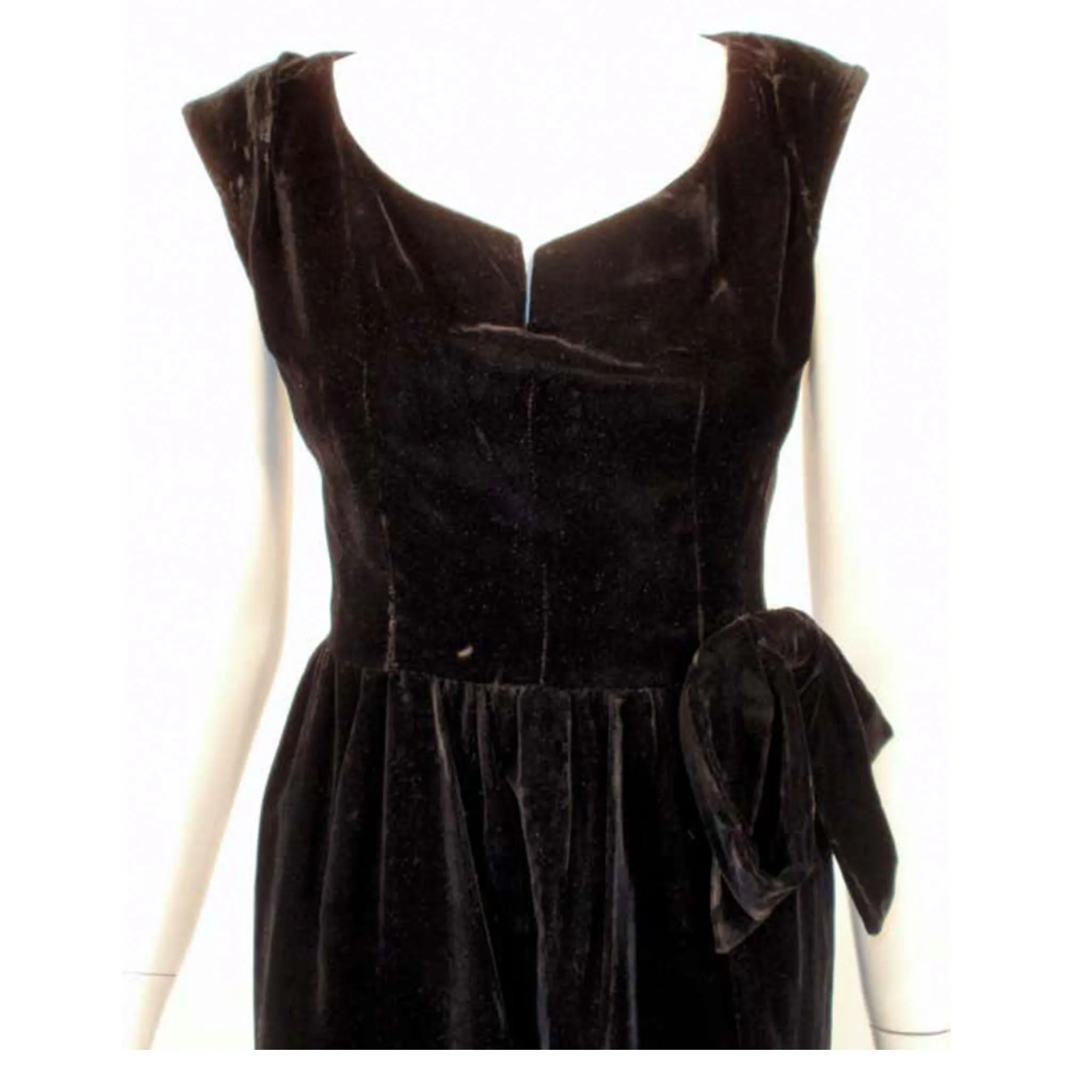 CHRISTIAN DIOR Haute Couture Black Velvet Cocktail Dress