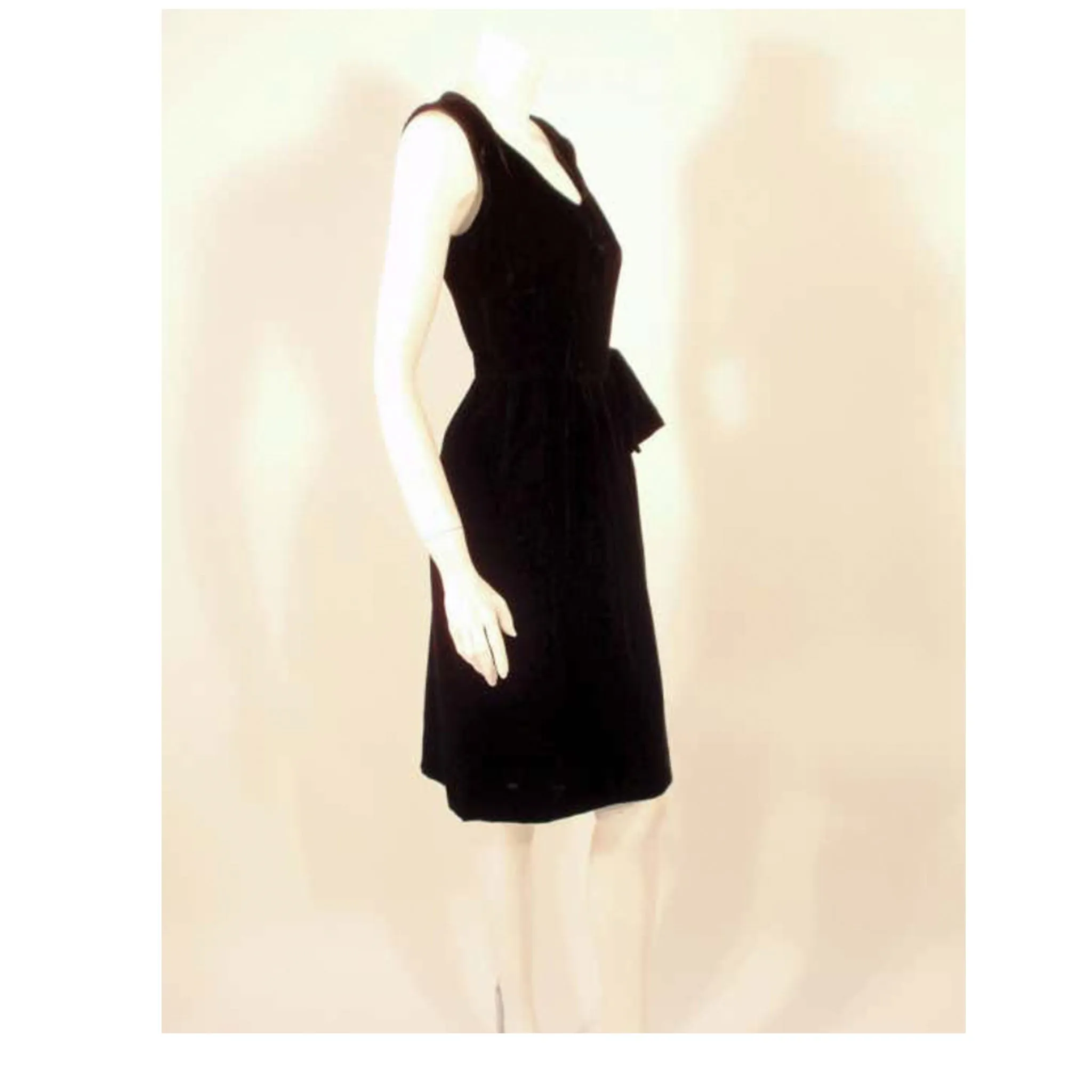 CHRISTIAN DIOR Haute Couture Black Velvet Cocktail Dress