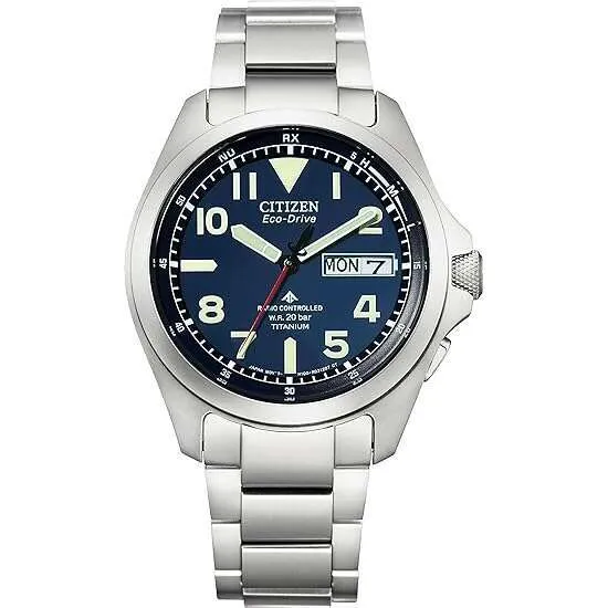 CITIZEN PROMASTER ECO DRIVE RADIO SOLAR BUSINESS SILVER MEN WATCH AT6080-53L