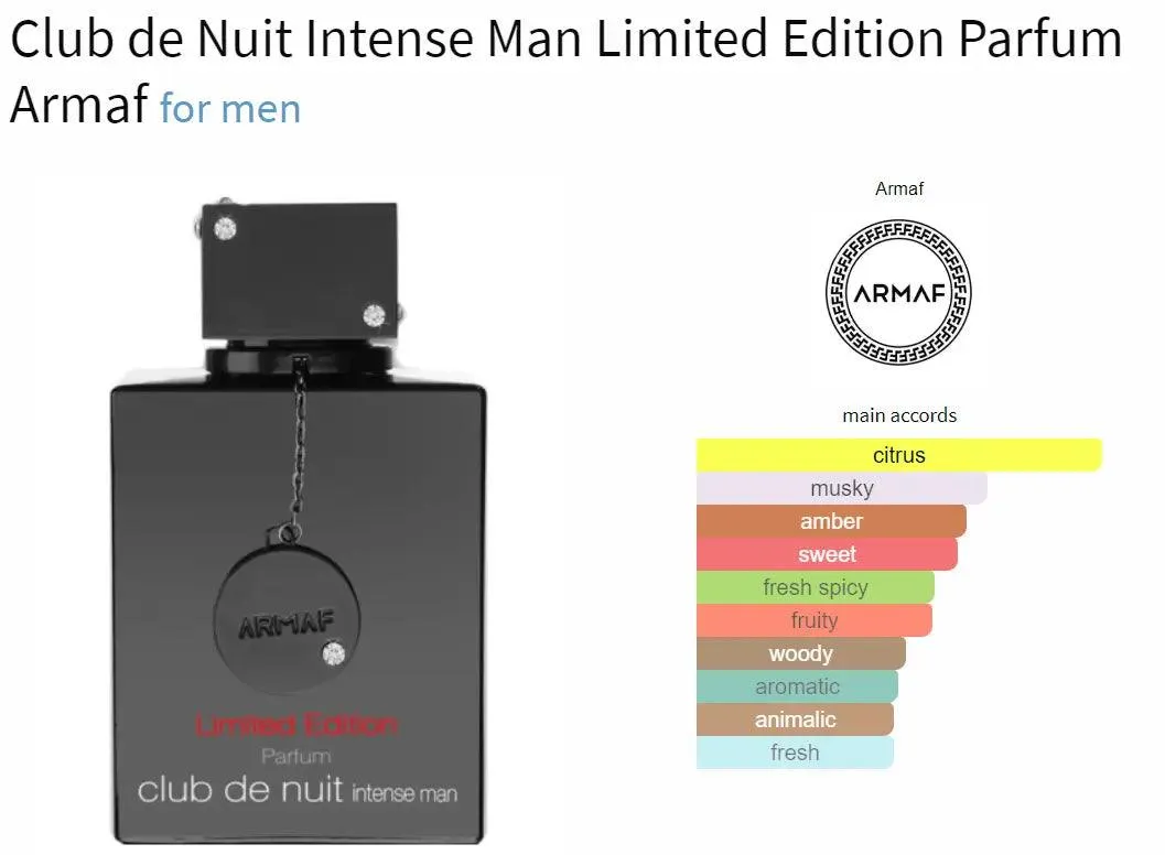 Club de Nuit Intense Man Limited Edition Parfum Armaf for men Decant Fragrance Samples