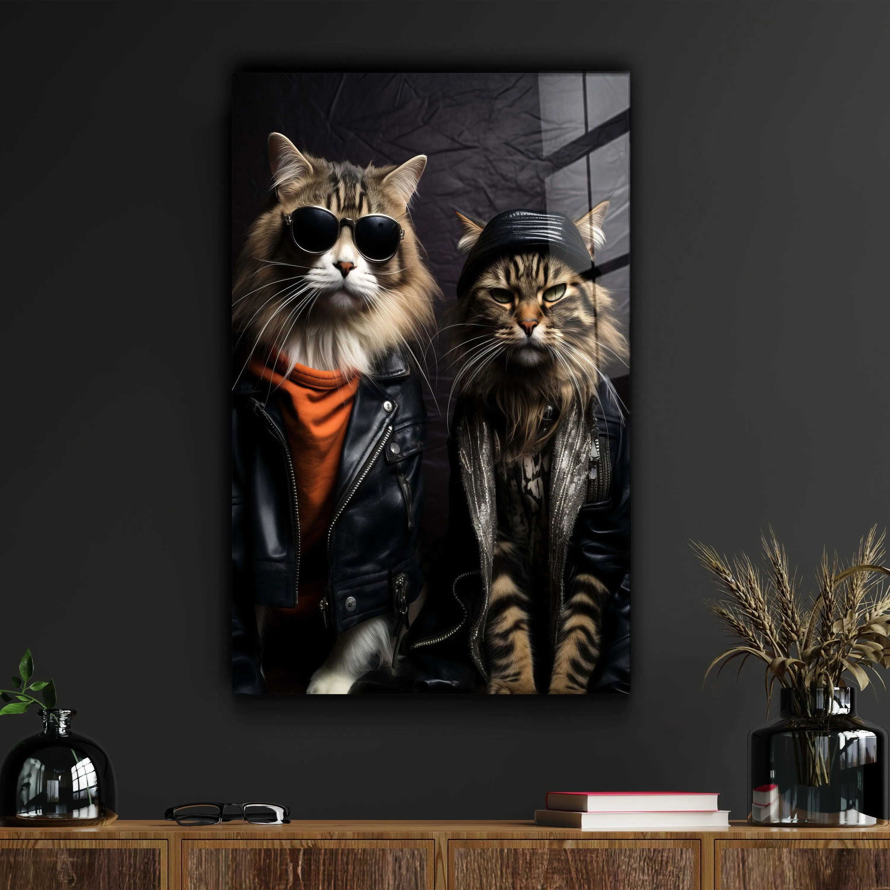 Cool Cat Brothers・Designers Collection Glass Wall Art